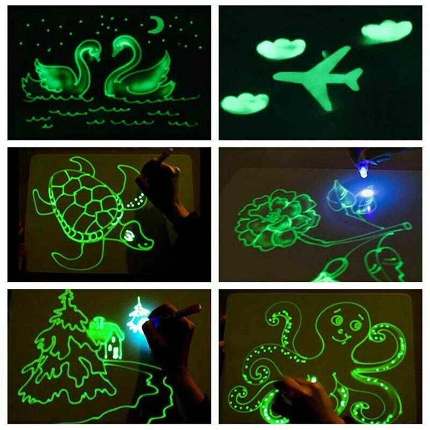 Educational Toy Drawing Board Tablet Graffiti 1pc A4 A3 Led Luminous Magic Raw With Light-fun