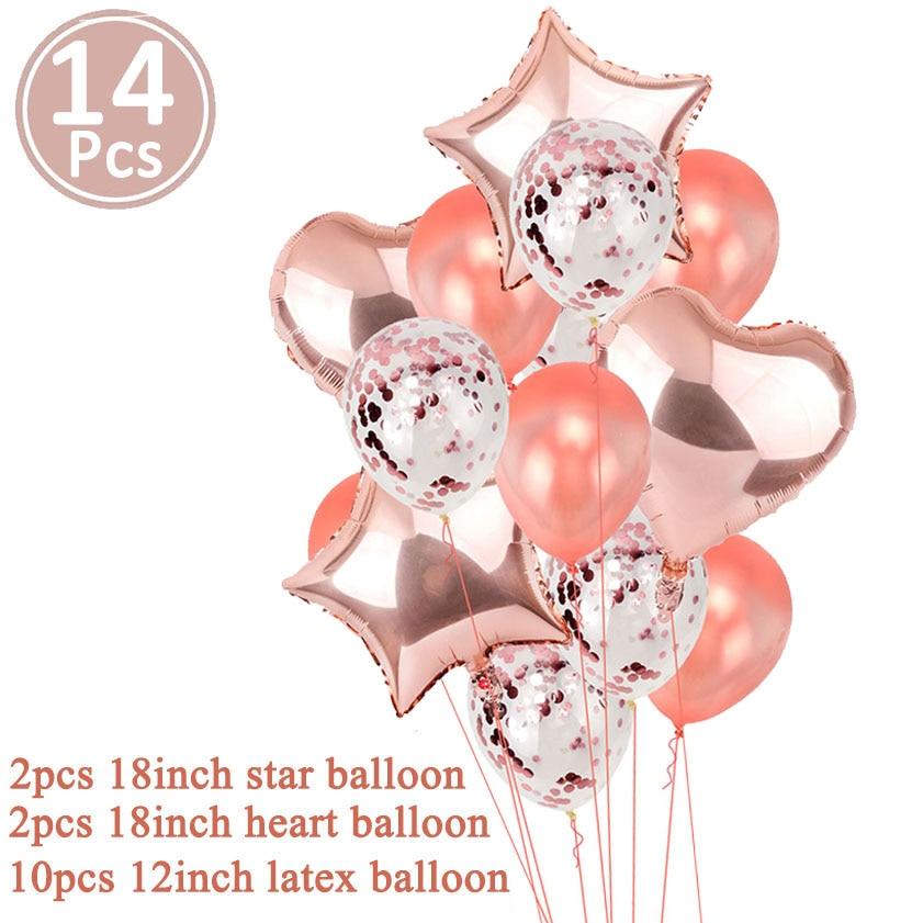 Birthday Balloons Foil Number Ballon Banner Party Decorations  Rose Gold