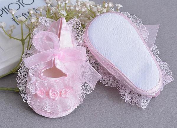 Baby Girls Princess Flowers White Elegant Luxury Shoes High Quality Lightweight Soft Sole Shoe