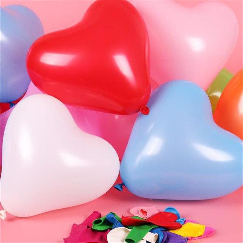 Modern 100Pc Red Pink Balloons 10Inch Love Heart Latex Balloons For Wedding Party and Celebration Helium Balloon Valentines Day Birthday Party Inflatable Balloons