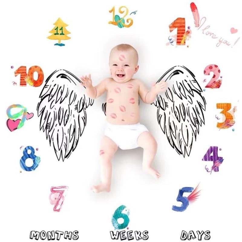 Cartoon Pattern  Baby Photo Props Background Blankets Play Mats Backdrop Cloth Calendar Photo Accessories Blanket For Baby