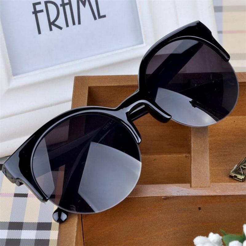 New Luxury Modern Fashion Retro Designer Super Round Circle Glasses  With Cat Eye Women's Sunglasses With UV400 Protection