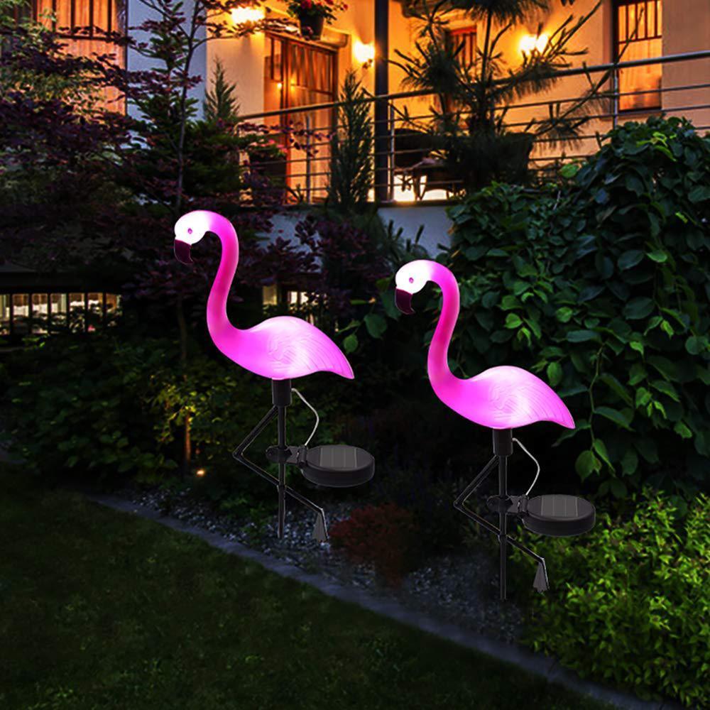 Flamingo LED Solar Modern Lamp For Garden And Yard With Base Station 3 Piece Set Decorative Lighting For Pathway Driveway Landscape