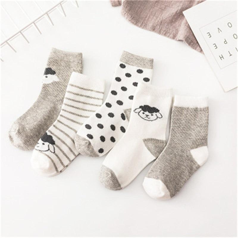 5 Pair Cotton Mustache Printing Socks Baby Girls & Boys For 1-3 Year Elastic Warm And Comfortable Kids Sock