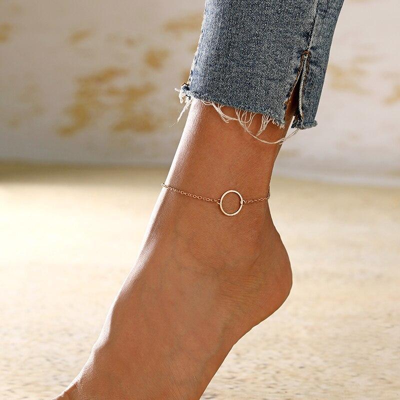 Geometric Anklets Big Circle For Women Foot Accessories Bracelet Anklets