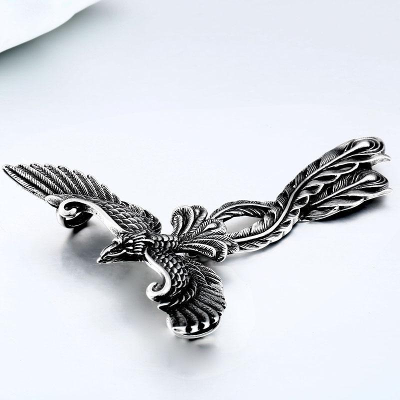 Steel Soldier 3D Design Phoenix Men Necklace With Pendant Stainless Steel Charm Choker Bird Jewelry Design