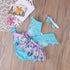 Summer Princess Floral Romper Dress For Baby Girl with Lace Sleeve+Headband For Little Princess