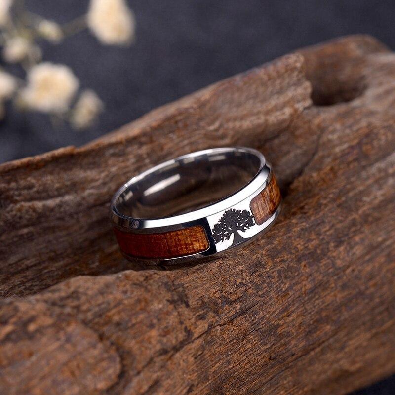 High Quality Titanium Stainless Steel Wood Life Tree Luxury Elegant Family Epic Healing Ring Jewelry Gifts for Women and Men