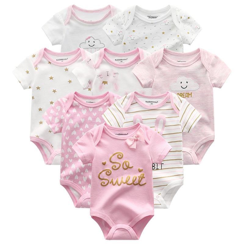 8PCS Set Modern Baby Rompers Cotton Overalls Newborn Clothes Jumpsuit Sumemr Baby set for Boys and Girls Kids