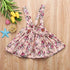 Luxury Modern Summer Fashion Toddler Kids Baby Girls Floral Printing Sleeveless Clothes Party  Strap Tutu Dress For Girls