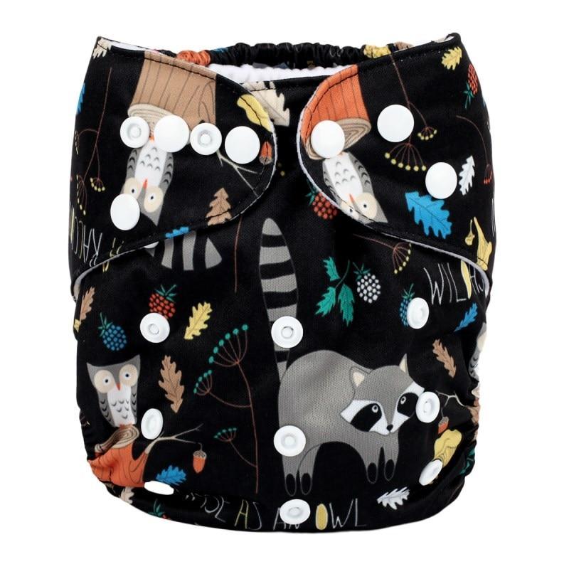 Baby Pocket Cloth Diaper Nappy Reusable Adjustable Washable No Inserts Nappie For Baby In Modern Printed Style