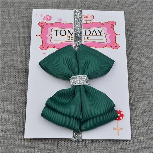 Luxury New Baby Hair Bow Flower Headband Silver Ribbon Hair Band Handmade Hair Accessories Bow for Children