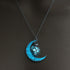 Modern Amazing Moon Glowing Necklace Gem Charm Elegant Jewelry Silver Plated Women Halloween Pendant Hollow Luminous Stone Pendant Perfect Necklace Gifts