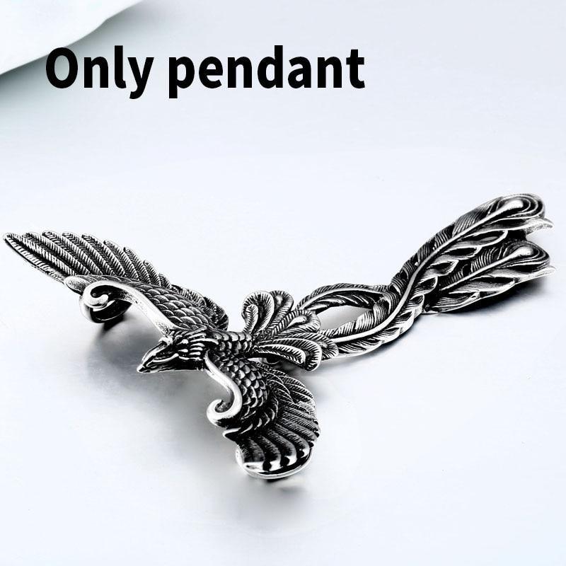 Steel Soldier 3D Design Phoenix Men Necklace With Pendant Stainless Steel Charm Choker Bird Jewelry Design