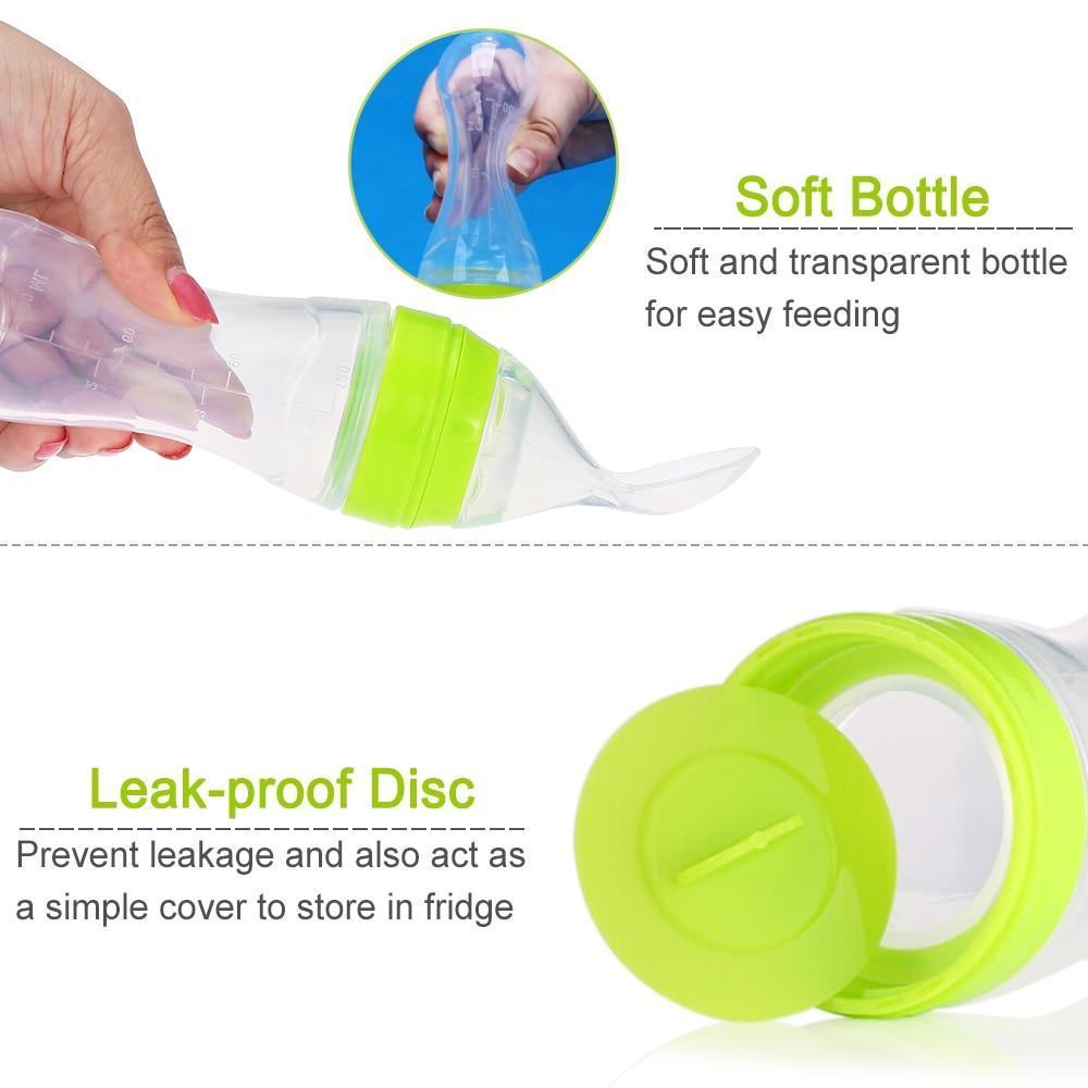 Baby Bottle Leak-proof Food Dispensing Spoon Juice Cereal Feeding Bottle Spoon Food Supplement Bottles For Kids In Modern Design