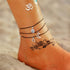 Bohemian Starfish Stone Anklets Set For Women Handmade Wave Anklet Bracelet on Leg Jewelry