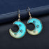 New Modern Fashion Blue Space Universe Elegant Moon Star Luxury Earrings For Women Perfect Gold Color Universe Planet Circle Asymmetry Trendy Long Earrings