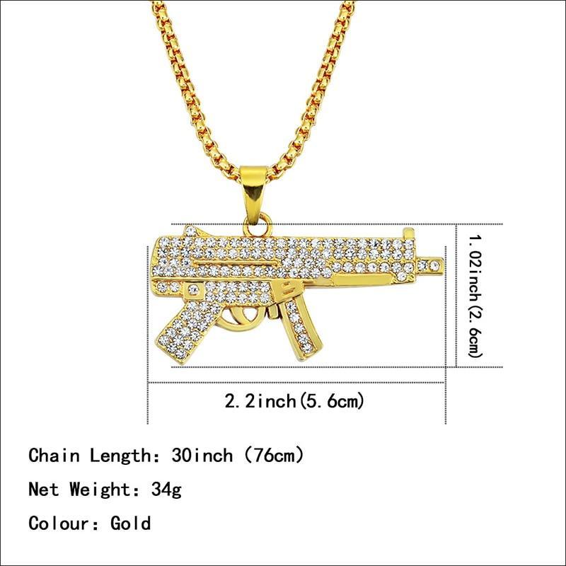 Modern Fashion Pendant Luxury Necklaces For Women And Men Cool Hip Hop Jewelry Steampunk Bling Rhinestone Elegant Gold Long Chain Necklace