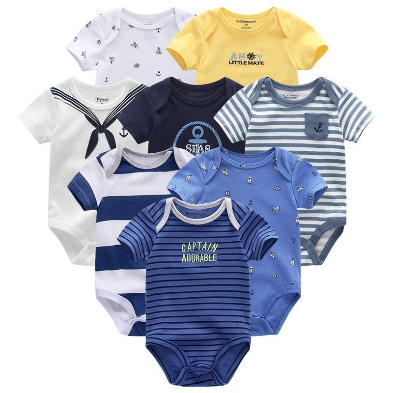 8PCS Set Modern Baby Rompers Cotton Overalls Newborn Clothes Jumpsuit Sumemr Baby set for Boys and Girls Kids