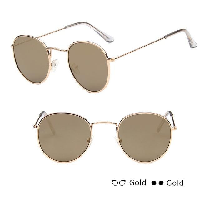 Leon Elegant Unisex Woman and Man Classic Round  Sunglasses Designer Glasses Lady Round Luxury Retro Sunglasses With Vintage Mirror Oculos De Sol Gafas