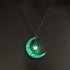 Modern Amazing Moon Glowing Necklace Gem Charm Elegant Jewelry Silver Plated Women Halloween Pendant Hollow Luminous Stone Pendant Perfect Necklace Gifts