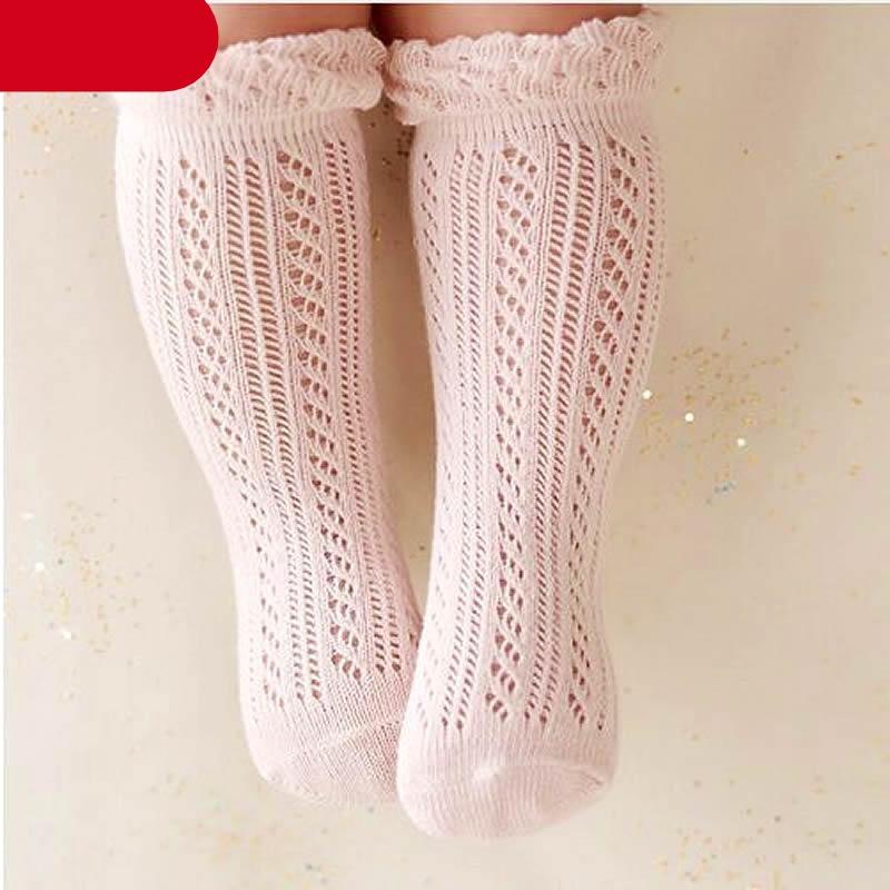 Modern Baby Girl Pure Cotton Summer High knee Mesh Breathable Cotton Long Girl Socks