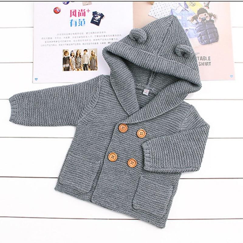 Luxury Modern Trend New Style Knitting Cardigan Warm Long Sleeve Hooded Sweaters for Newborn Infant