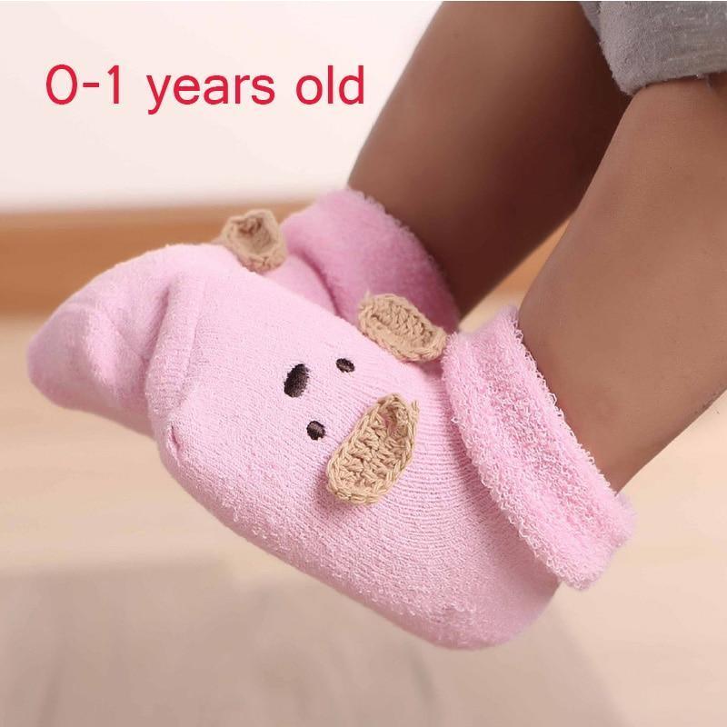 Cute Newborn Baby Cartoon Anti Slip Floor Socks For Baby Girl And Boy Casual Design Soft Warm Socks For Kids