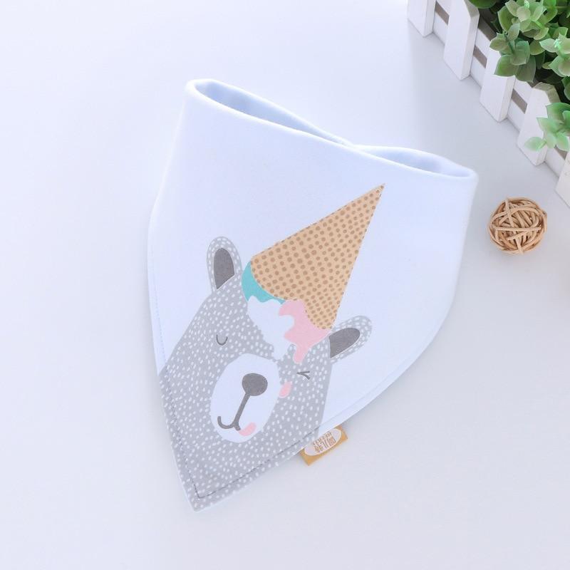 Cotton Cartoon Bandana Feeding Saliva Towel Waterproof Bibs For Baby Burp Accessory Adjustable Button Durable Baby Towels