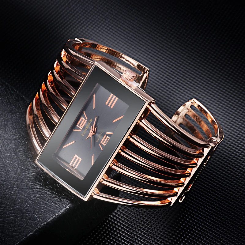 Elegant Womens Watch Luxury Fashion Rose Gold Bangle Bracelet Watch Women Dress Clock Female Lady Saati Girls Wristwatch For Women and Girls