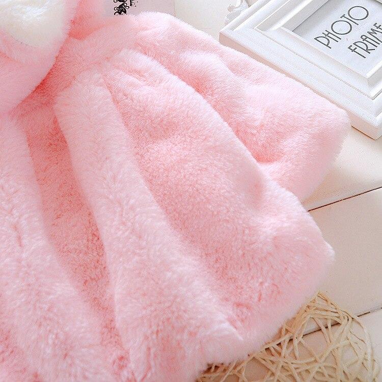 Luxury Mdern Warm Baby Girls Cute Winter Rabbit Hood Outwears Newborn Clothes For Girls In Modern Elegant Design