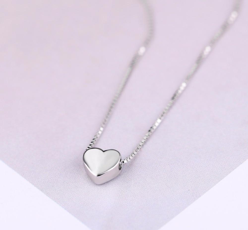 New Arrivals Silver Color  Love Heart Necklaces for Women Wedding Jewelry Long Necklaces Statement Jewelry