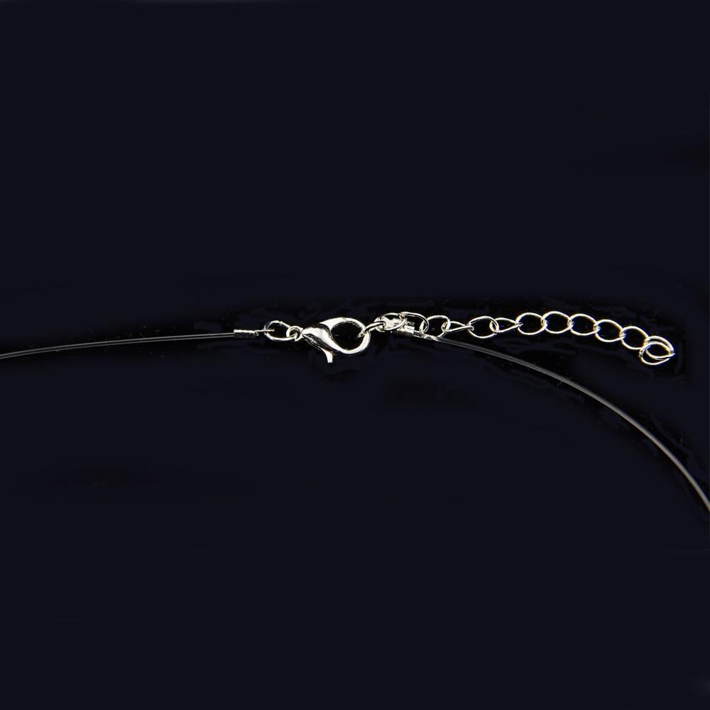 Popular Female Transparent Luxury Line Diamond Necklace In Silver Color Invisible Chain for Women In Modern New Style