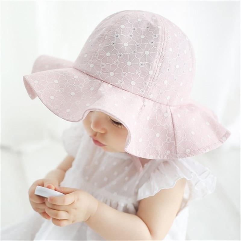 Baby Girl Summer Outdoor Beach Floral  Lovely Lace Princess  Bucket Sun Hat For Girls