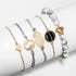 Modern Elegant Luxury Jewely Amazing Epic Set Outstanding Pineapple Heart Map Stone Gem Bangles Bracelets Set For Women