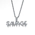 New Modern Trendy Savage Letter Elegant Necklace And Luxury Pendant Shiny Ice Out Link Chain Amazing Necklace With Tennis Chain Choker Hip Hop Jewelry For Men And Women