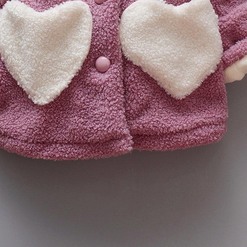 Baby Girls Winter Coats Newborn Baby Thick Velvet Outerwear For  Toddler Hoodies For Girls With Heart Print Design For Girls And Babies