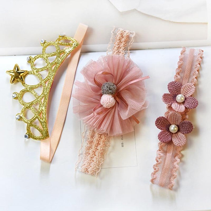 Luxury Modern Baby Headband Crown Flower Bows Hairband Baby Girl Headbands Newborn Hair Accessories Elastic Baby Hair Band