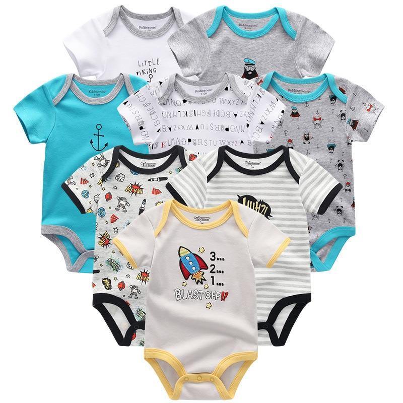 8PCS Set Modern Baby Rompers Cotton Overalls Newborn Clothes Jumpsuit Sumemr Baby set for Boys and Girls Kids