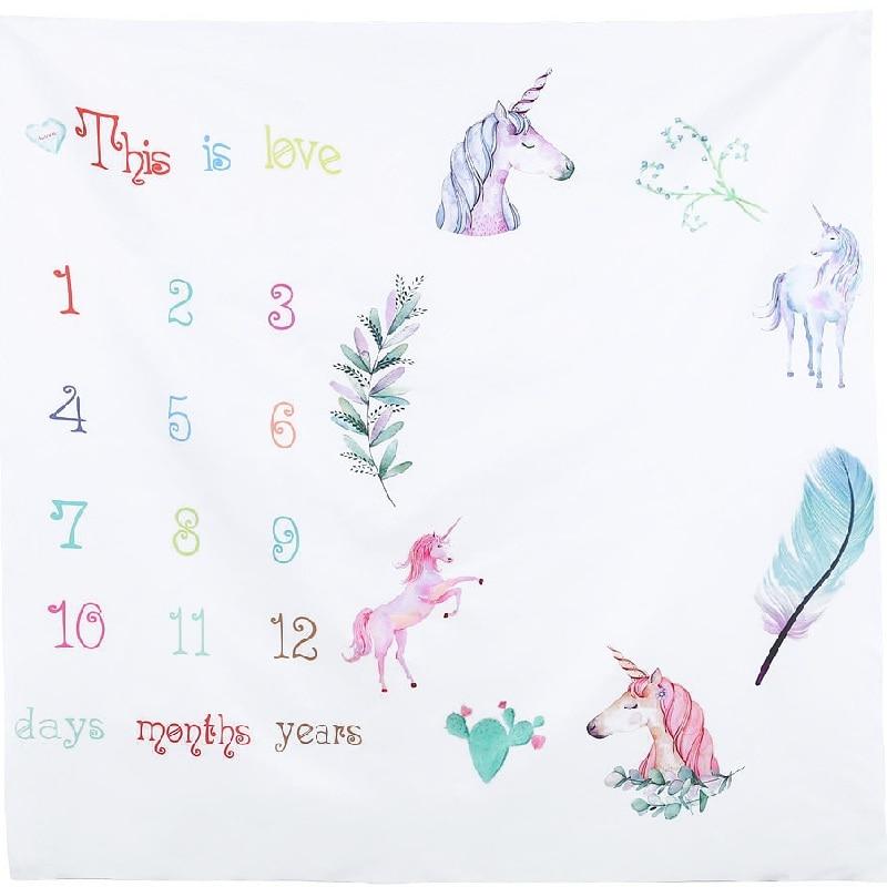 Cartoon Pattern  Baby Photo Props Background Blankets Play Mats Backdrop Cloth Calendar Photo Accessories Blanket For Baby