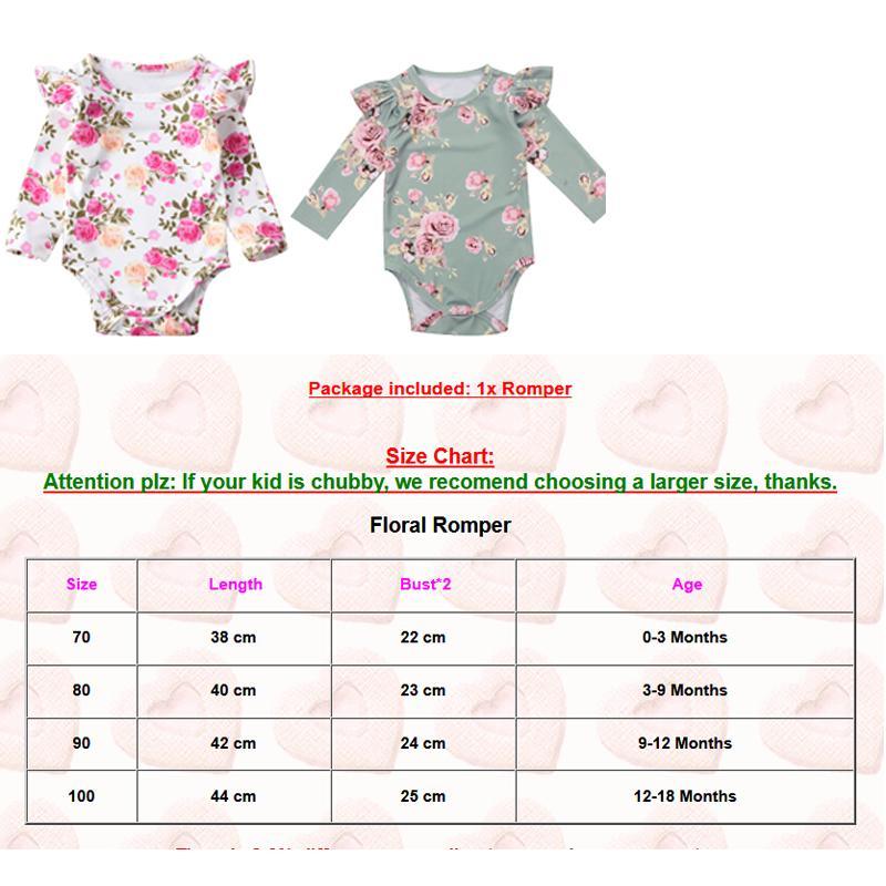 Toddler Infant Newborn Baby Girls Kids Long Butterfly Sleeve Romper Outfits Playsuit Jumpsuit