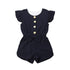 Baby Toddlers Baby Girl Button Sleeveless Ruffle Playsuit Jumpsuit Outfits For Girls