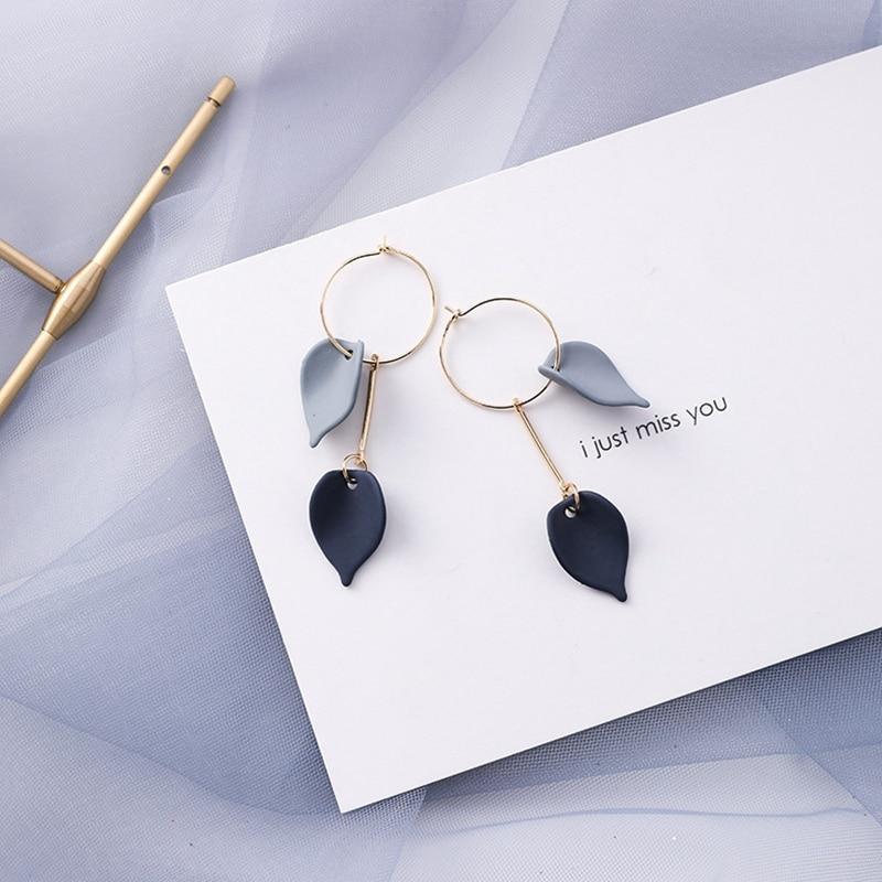 Style Blue Color Modern Fashion Elegant Geometric Dangle Earrings For Women New Luxury Cute Pendants women Jewelry