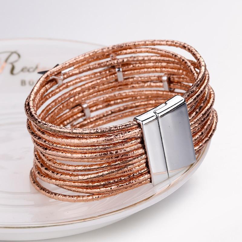 Modern Bohemian Star New Leather Elegant Bracelets Luxury For Women Fashion Pentagram Multi-Layer Wide Wrap Bracelets And Bangles Jewelry