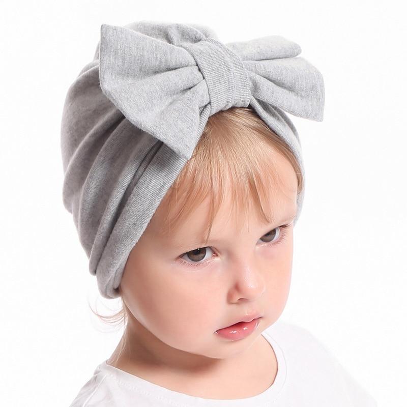 Modern Trend Stylish Baby Hat for Girls Big Bow Turban Baby Cap Accessories In Great Design