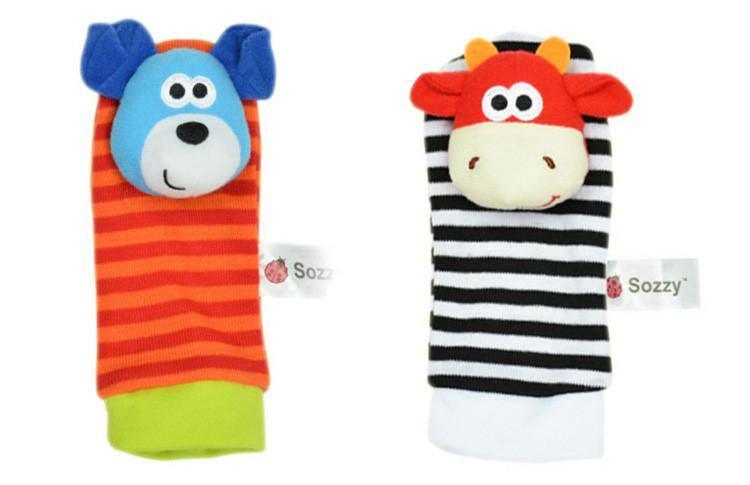 Modern Baby Toy Socks Plush Garden Bug Wrist Rattle Styles Educational Toys Cute Bright Color For Kids