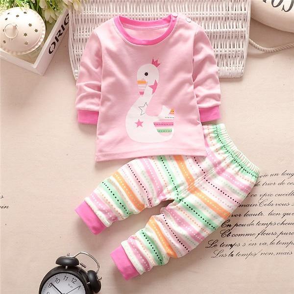 Modern Luxury Baby Boy Clothes Cotton Clothing Sets Cartoon Long-sleeved T-shirt Pants Infant Clothes 2pcs Ste For Boys and Girls Kids