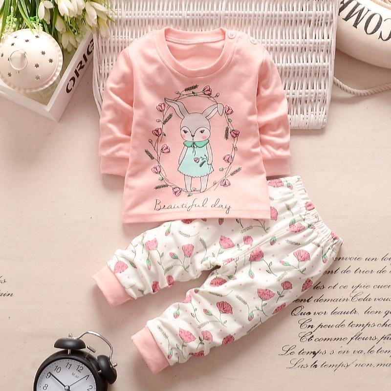 Modern Luxury Baby Boy Clothes Cotton Clothing Sets Cartoon Long-sleeved T-shirt Pants Infant Clothes 2pcs Ste For Boys and Girls Kids