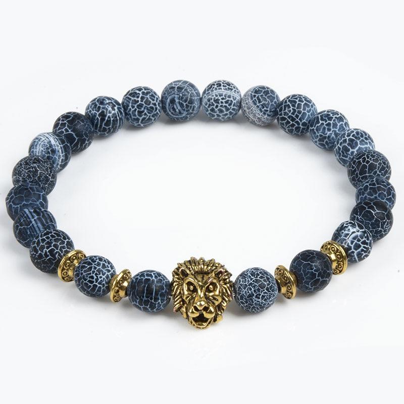 Modern Leopard Tiger Eye Lion Head Elegant Bracelet Owl Buddha Bead Luxury Bracelets Bangles Skull Charm Natural Stone Bracelet Yoga Jewelry For Men And Women