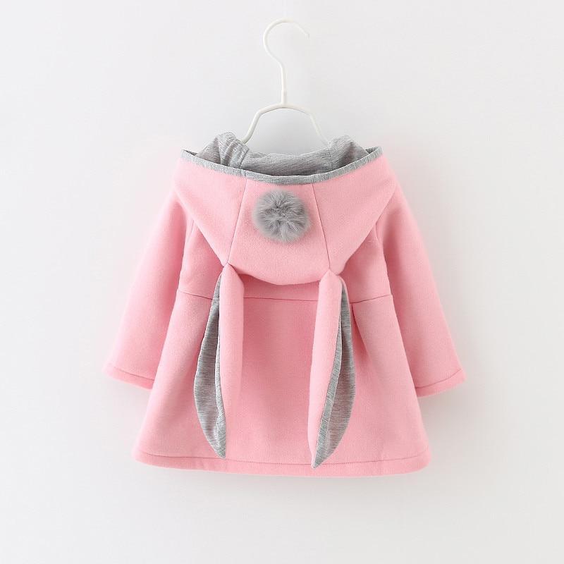 Luxury High Quality Baby Girls Coat Winter Spring Baby Girls Princess Coat Jacket Rabbit Ear Hoodie Casual Outerwear for Baby girl